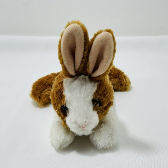 Aurora Easter Bunny Rabbit Plush Toy Soft Brown White Floppy Cuddle Glitter Kid - Picture 2 of 12
